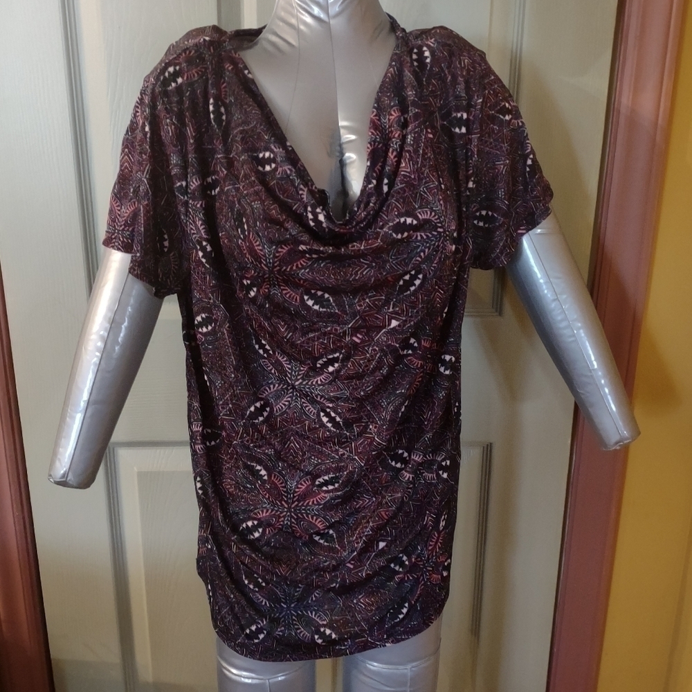 Jaclyn Smith Women’s Size XXL Scoop Neck Short Sleeve Tunic Top Blouse Shirt